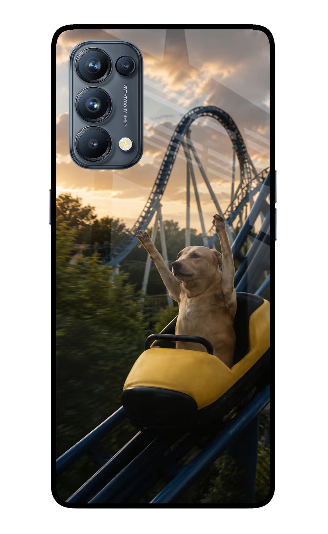 Rollercoaster Dog Oppo Reno5 Pro 5G Glass Case