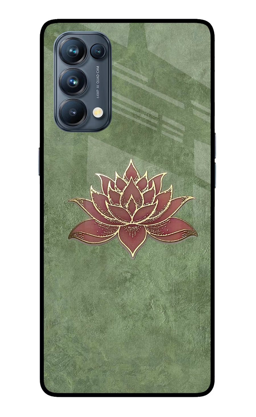 Lotus Grace Oppo Reno5 Pro 5G Back Cover, Glass case