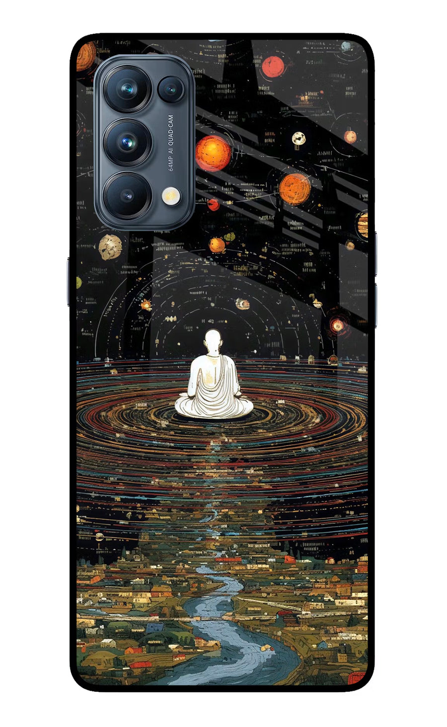 Space Monk Oppo Reno5 Pro 5G Back Cover, Glass case