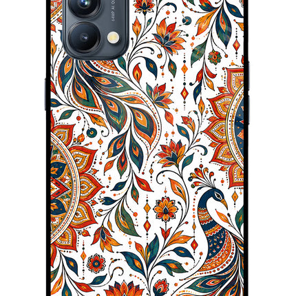 White Mayura Oppo Reno5 Pro 5G Glass Case