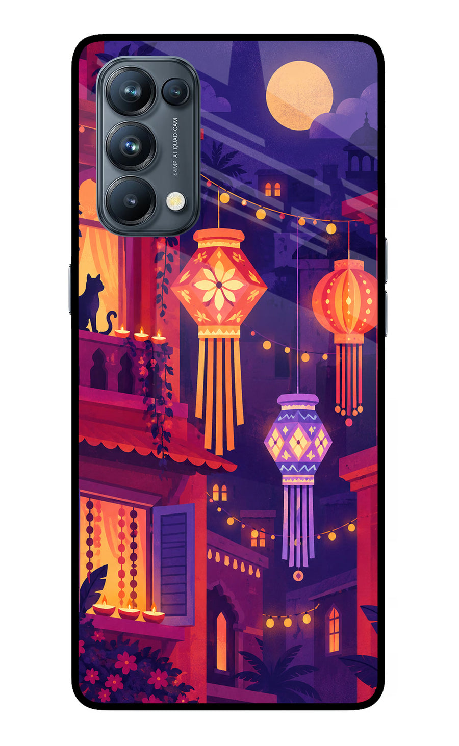 Lantern Lane Oppo Reno5 Pro 5G Back Cover, Glass case