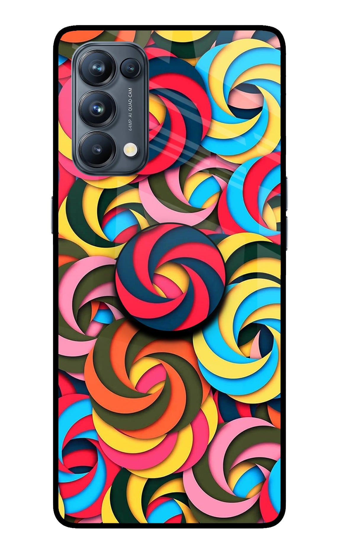 Spiral Pattern Oppo Reno5 Pro 5G Glass Case