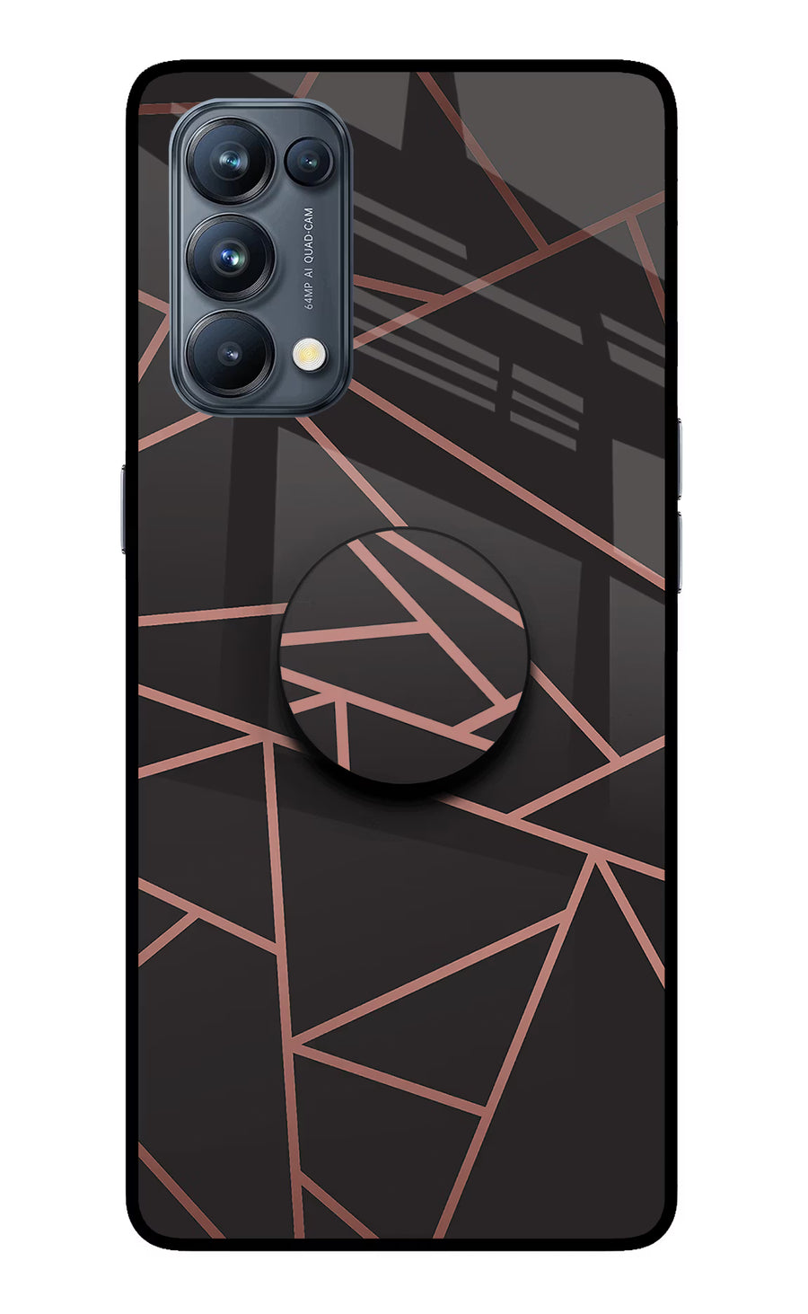 Geometric Pattern Oppo Reno5 Pro 5G Pop Case, Glass case