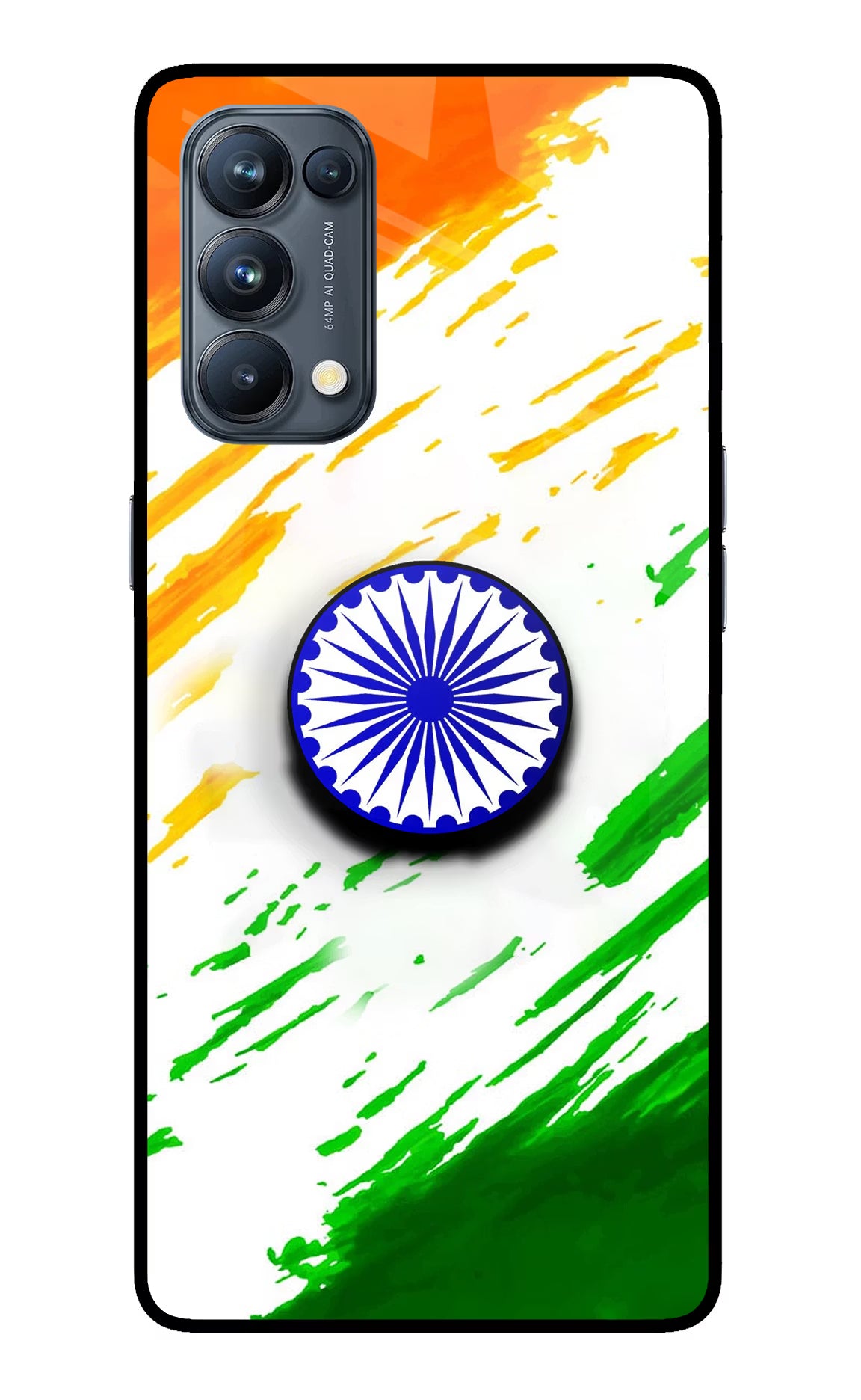 Indian Flag Ashoka Chakra Oppo Reno5 Pro 5G Pop Case by Casekaro