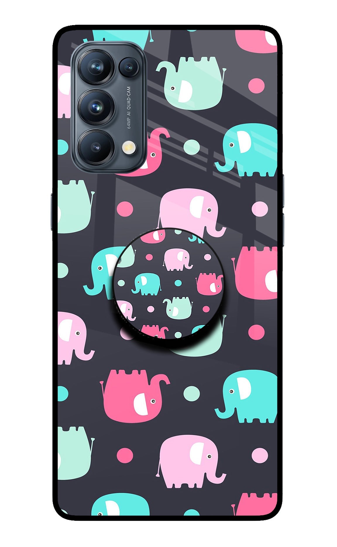 Baby Elephants Oppo Reno5 Pro 5G Glass Case