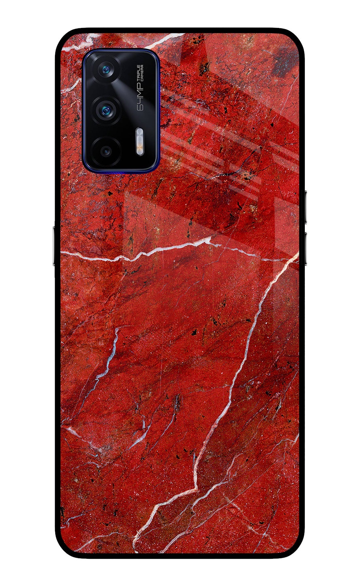 Red Marble Design Realme GT 5G Glass Case