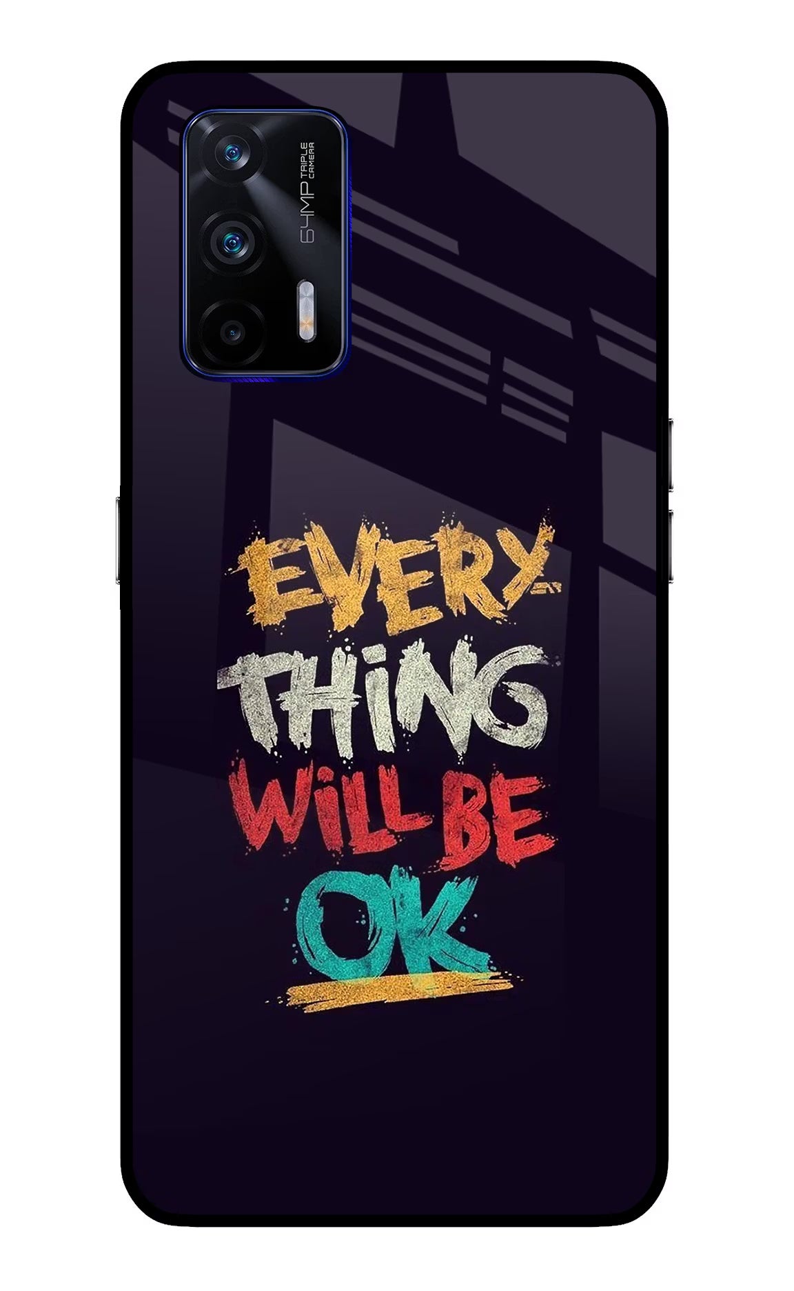 Everything Will Be Ok Realme GT 5G Glass Case Back Cover by Casekaro
