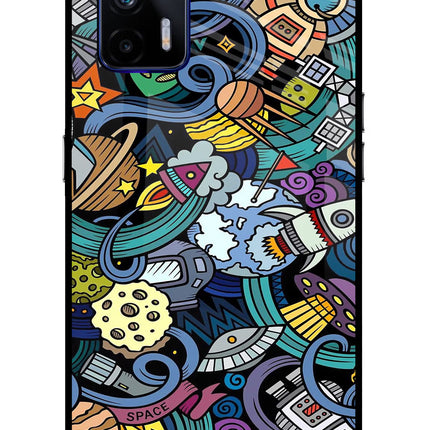 Space Abstract Realme GT 5G Glass Case Back Cover by Casekaro