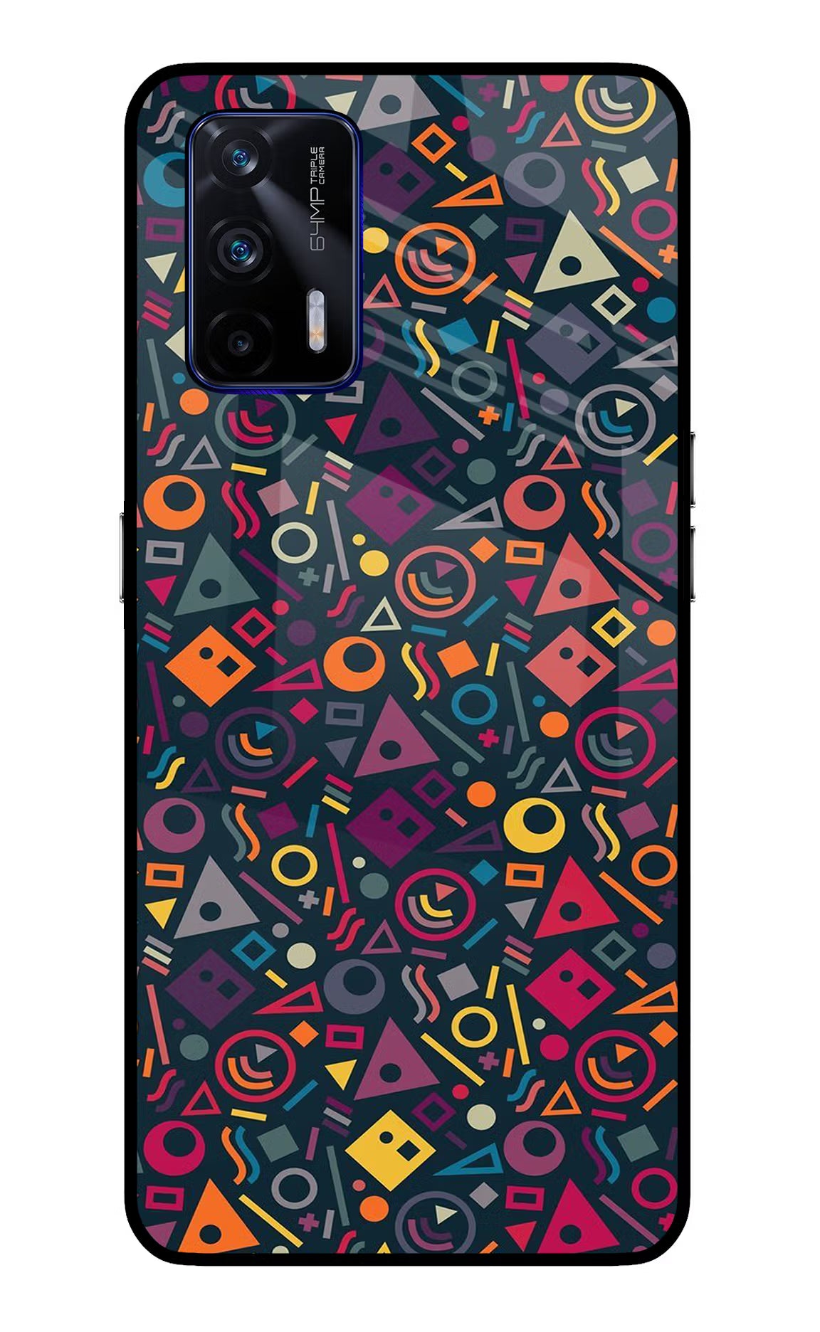 Geometric Abstract Realme GT 5G Glass Case Back Cover by Casekaro