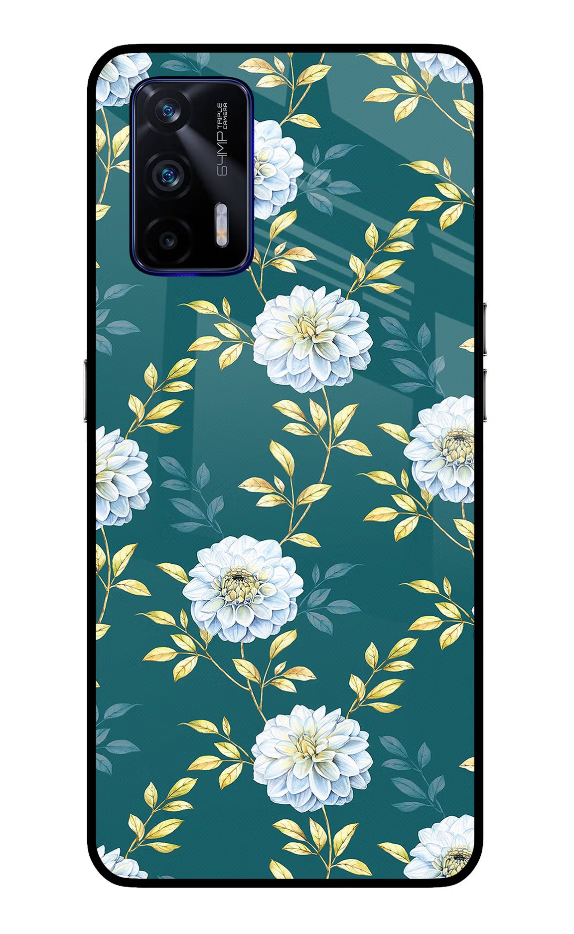 Flowers Realme GT 5G Glass Case Back Cover by Casekaro