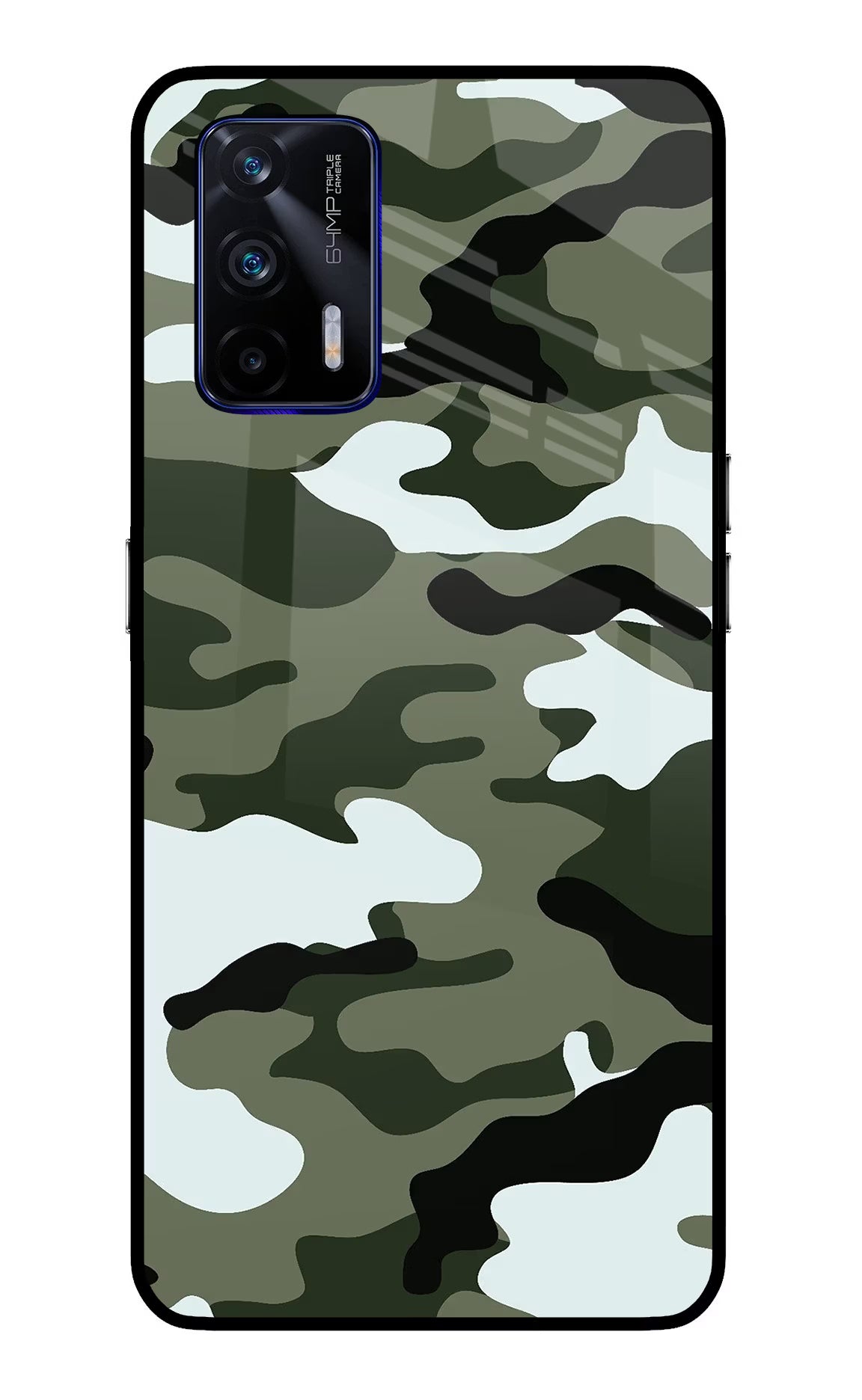 Camouflage Realme GT 5G Glass Case Back Cover by Casekaro