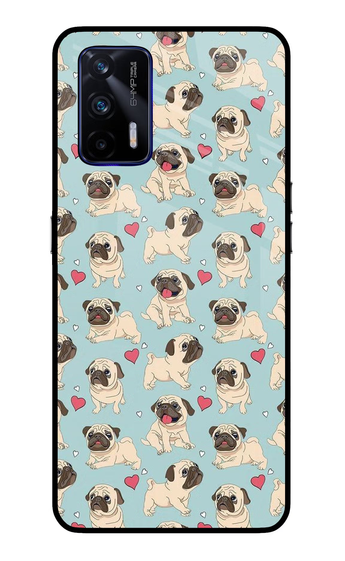 Pug Dog Realme GT 5G Glass Case Back Cover by Casekaro