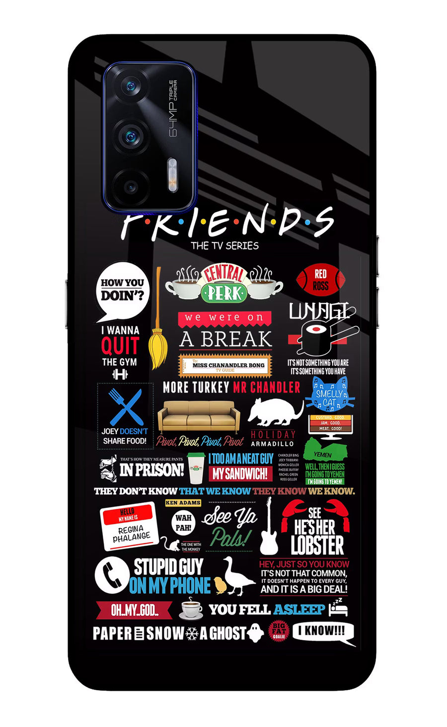 FRIENDS Realme GT 5G Back Cover, Glass case