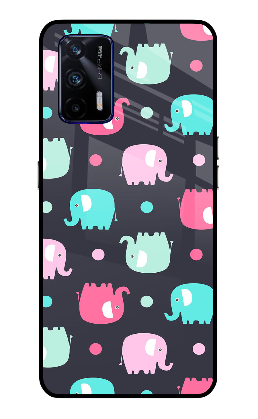 Elephants Realme GT 5G Back Cover, Glass case