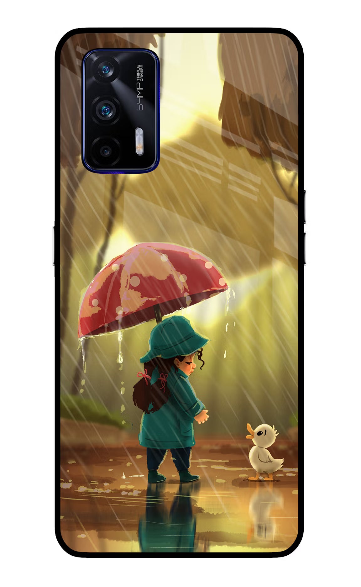 Rainy Day Realme GT 5G Glass Case Back Cover by Casekaro