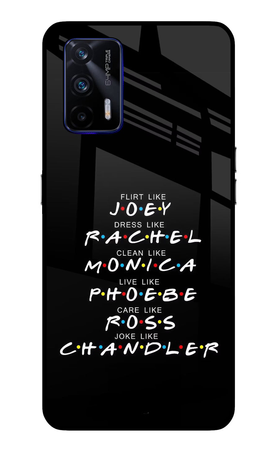 FRIENDS Character Realme GT 5G Back Cover, Glass case