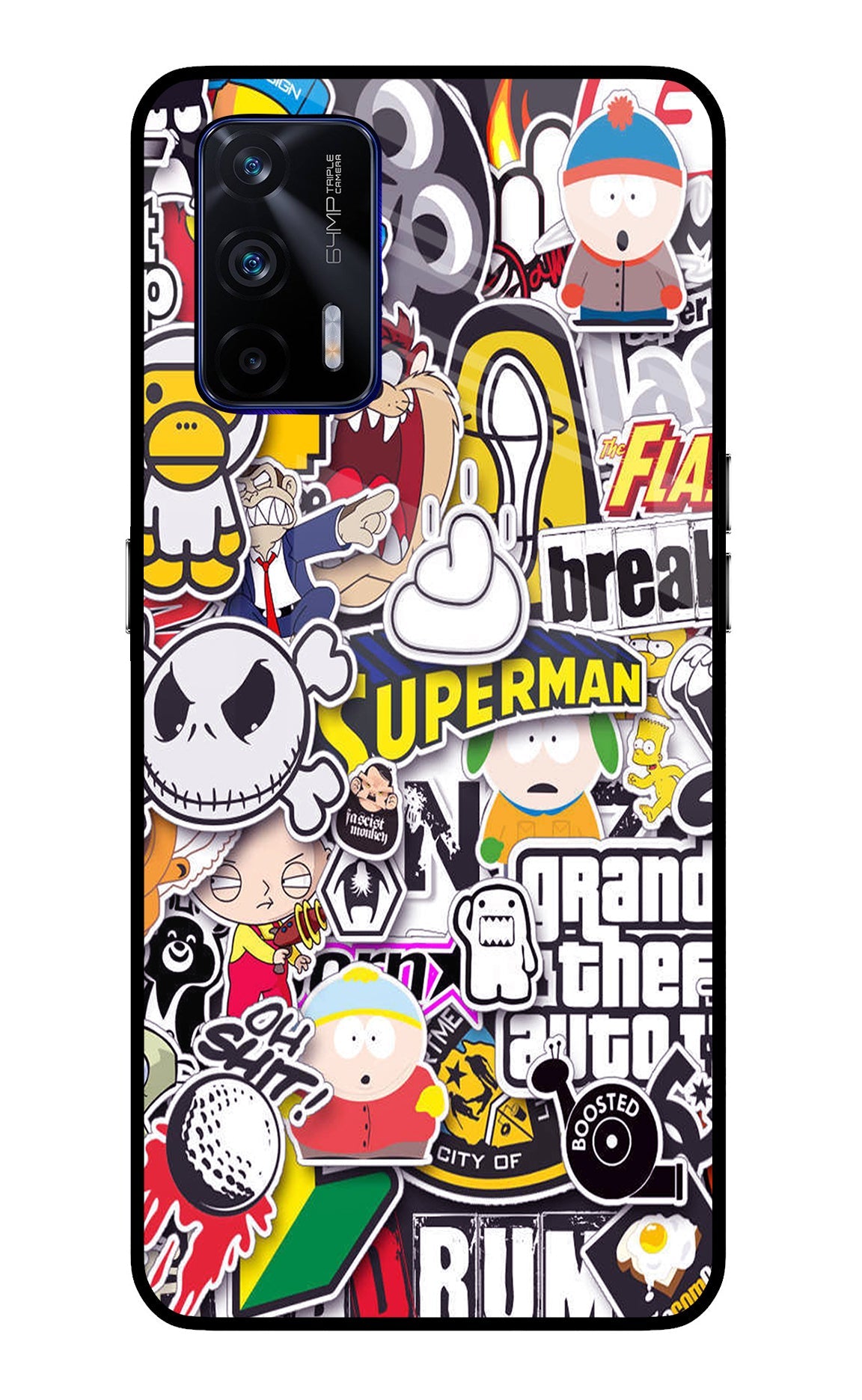 Sticker Bomb Realme GT 5G Glass Case