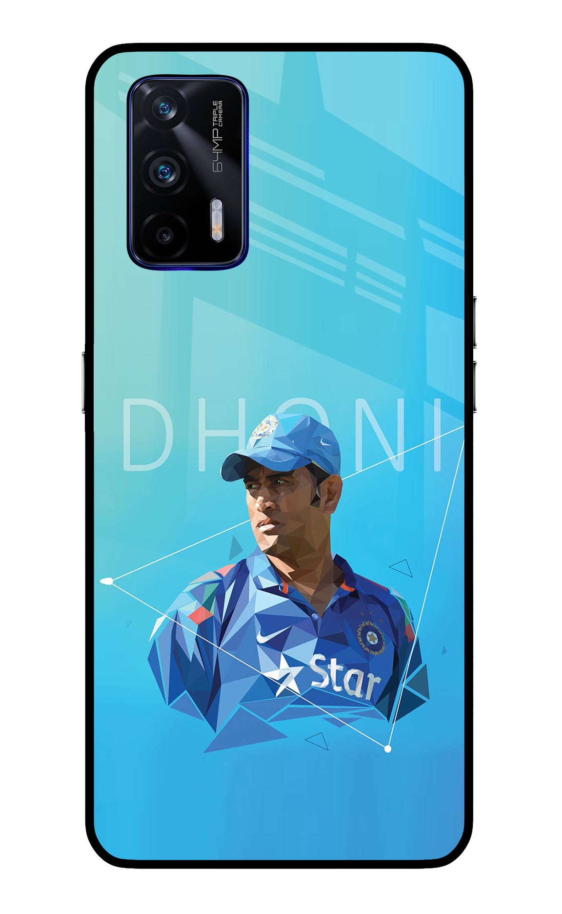 Dhoni Artwork Realme GT 5G Glass Case