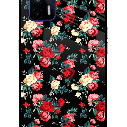 Rose Pattern Realme GT 5G Glass Case Back Cover by Casekaro