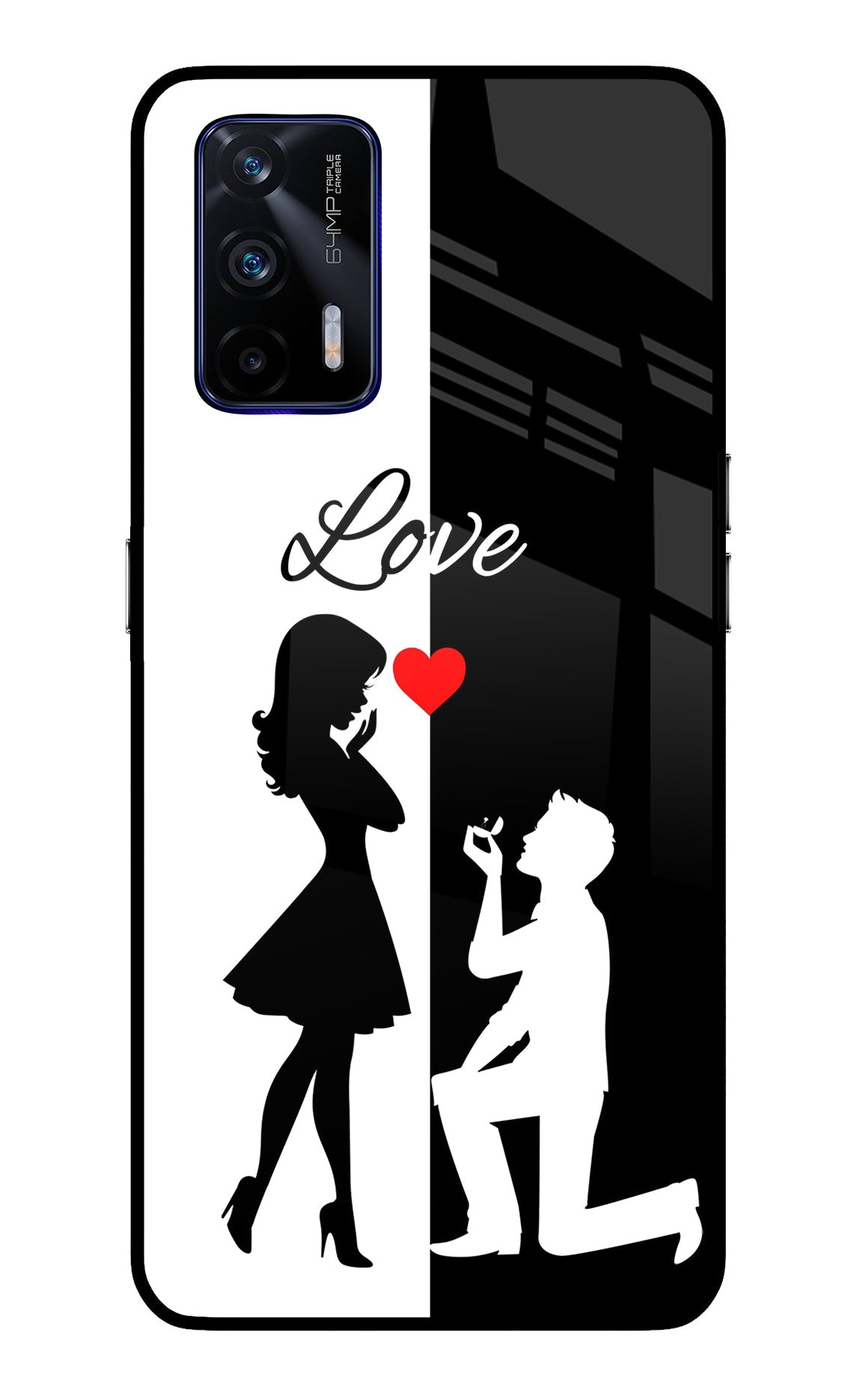 Love Propose Black And White Realme GT 5G Back Cover