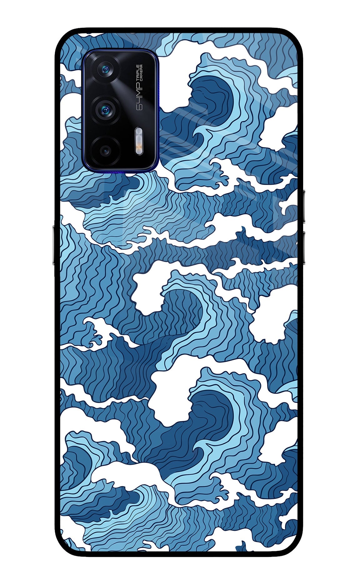 Blue Waves Realme GT 5G Glass Case