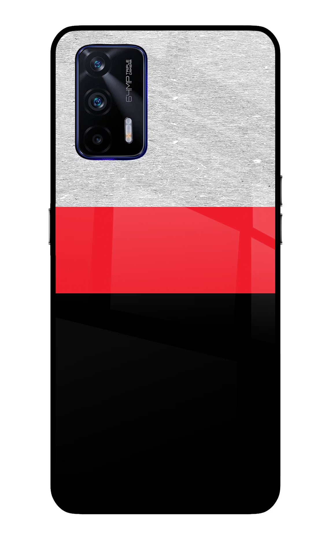 Tri Color Pattern Realme GT 5G Glass Case Back Cover by Casekaro