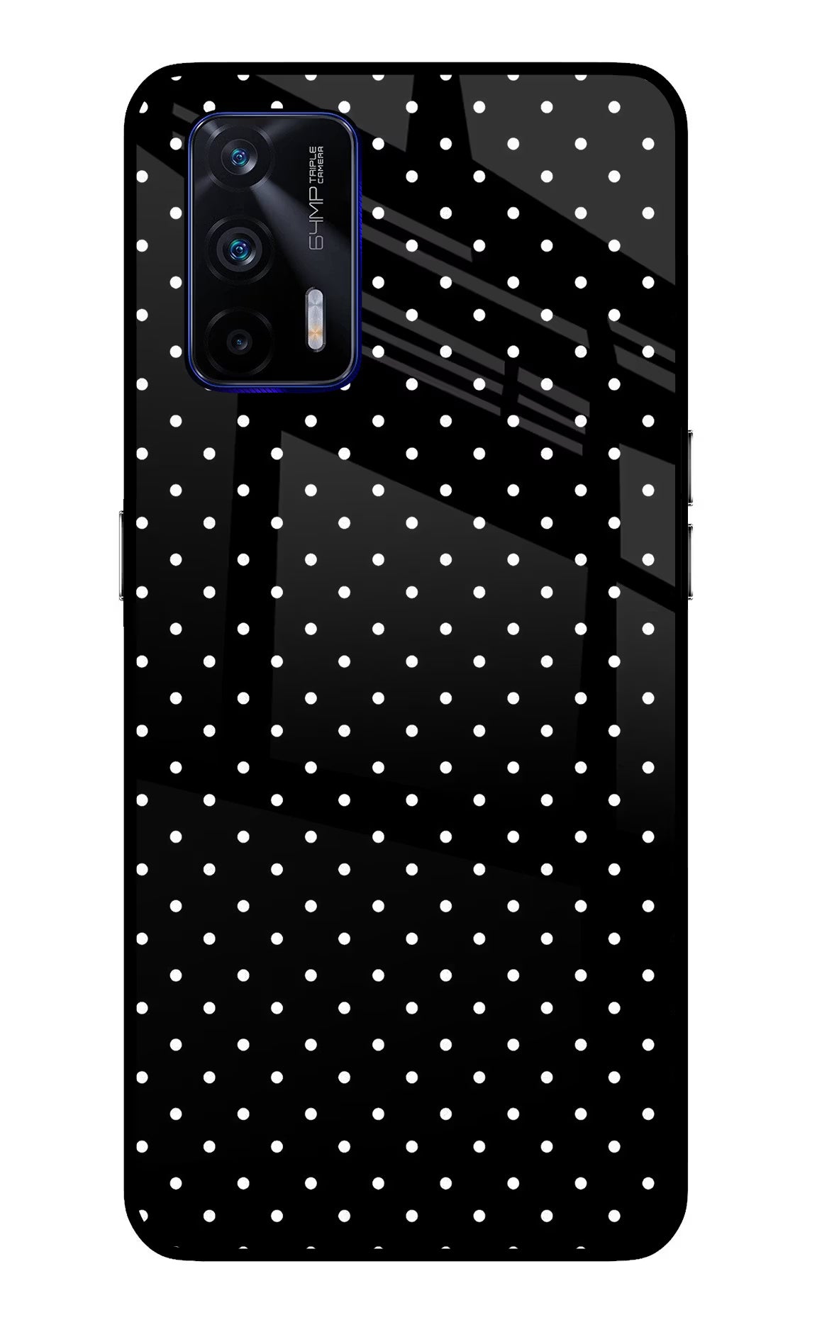 White Dots Realme GT 5G Glass Case Back Cover by Casekaro