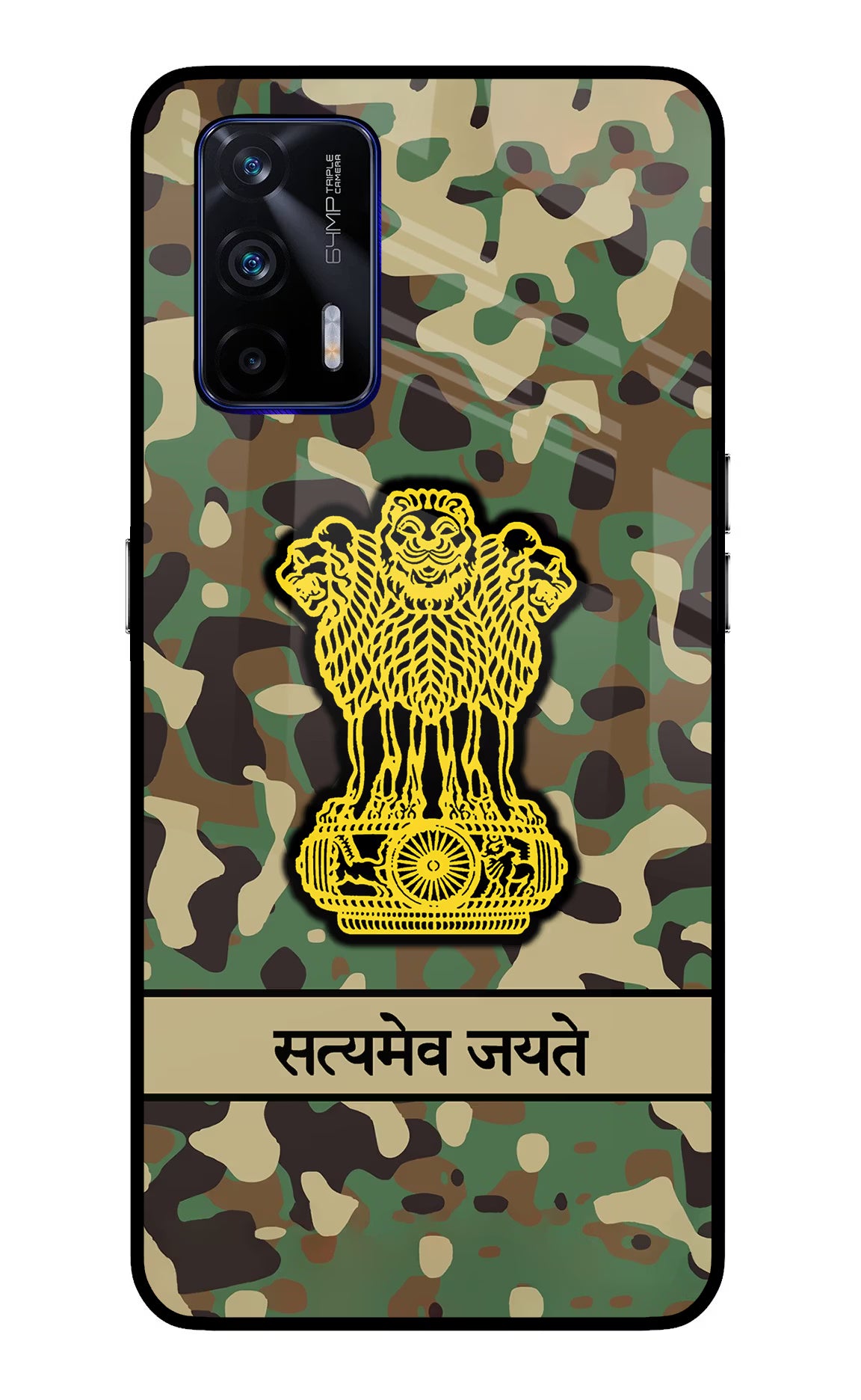 Satyamev Jayate Army Realme GT 5G Glass Case Back Cover by Casekaro