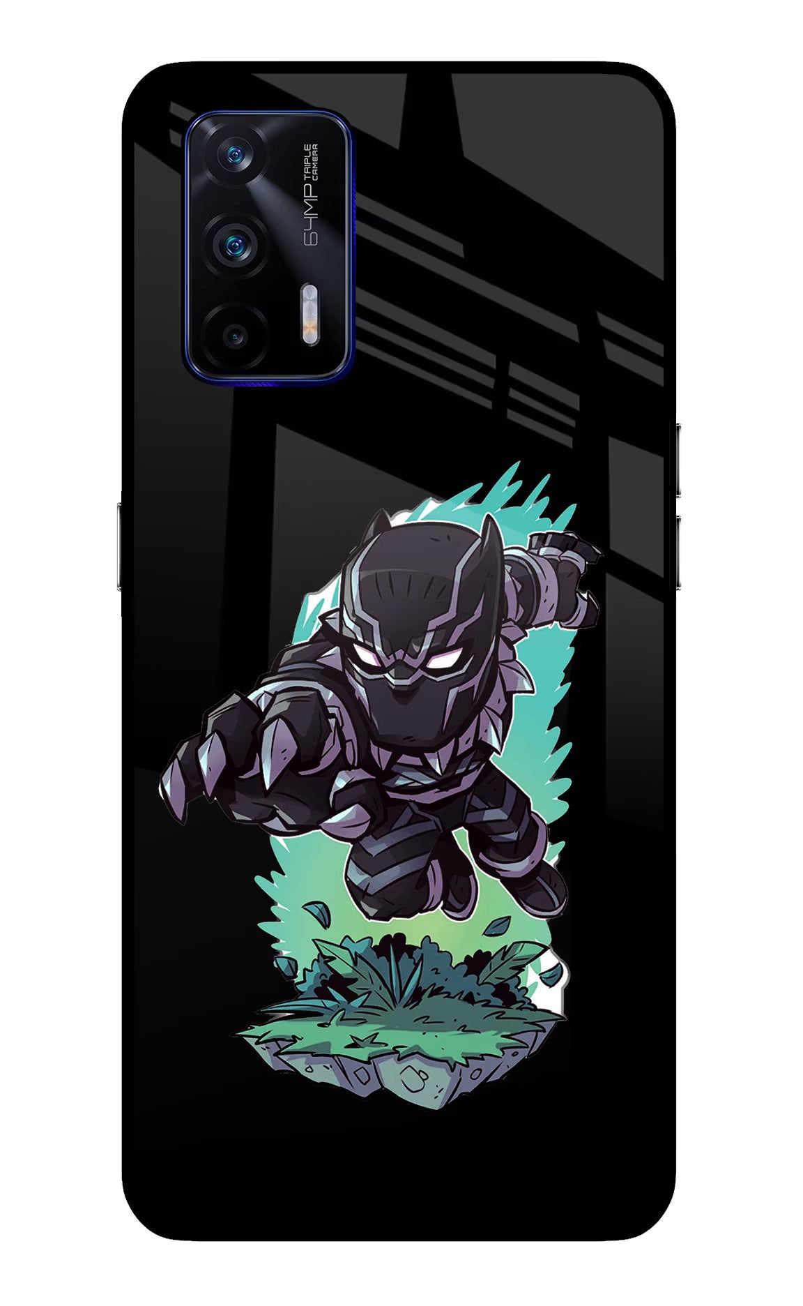 Black Panther Realme GT 5G Glass Case Back Cover by Casekaro