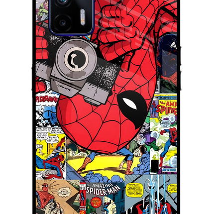 Spider Man Realme GT 5G Glass Case Back Cover by Casekaro