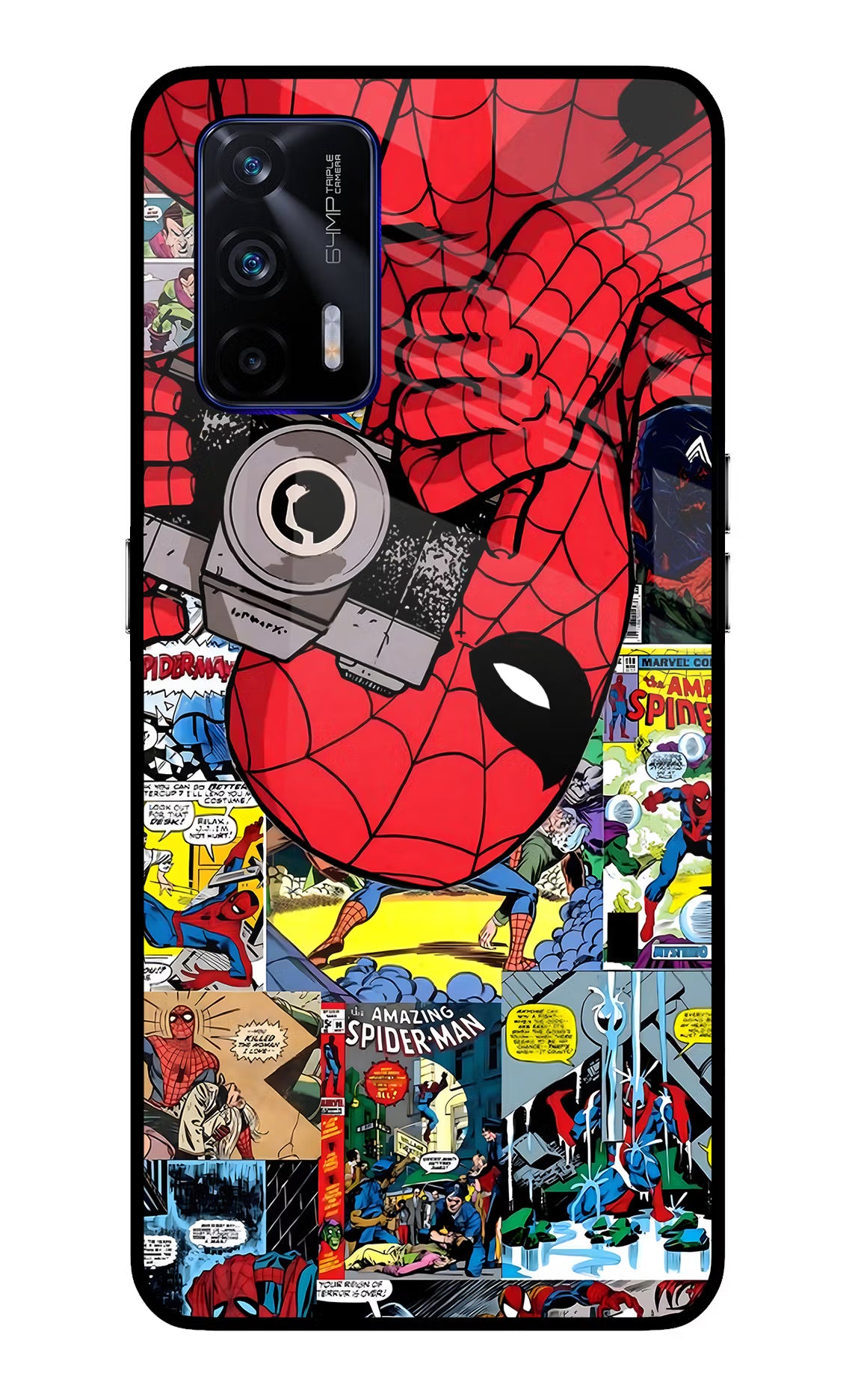 Spider Man Realme GT 5G Glass Case Back Cover by Casekaro