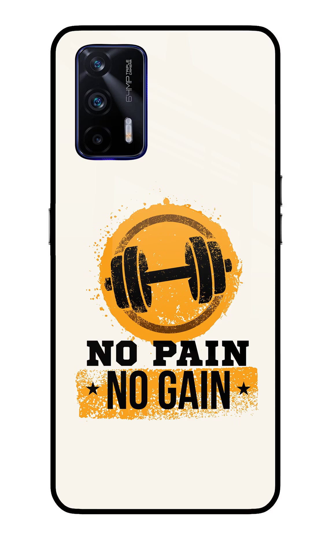No Pain No Gain Realme GT 5G Glass Case Back Cover by Casekaro