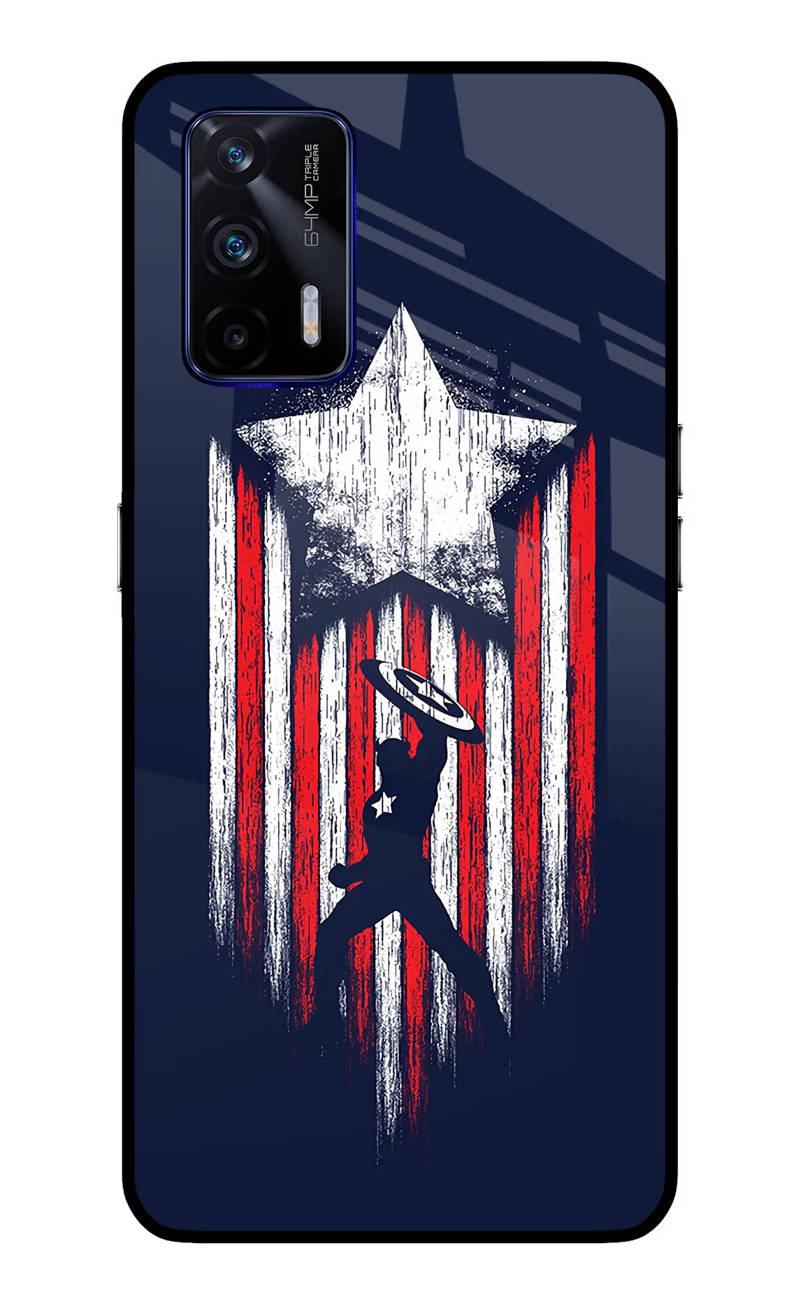 Captain America Marvel Art Realme GT 5G Glass Case Back Cover by Casekaro