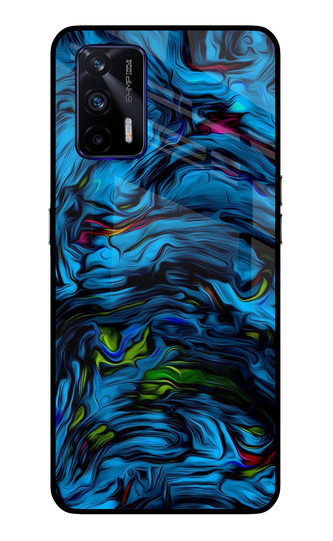 Dark Blue Abstract Realme GT 5G Glass Case