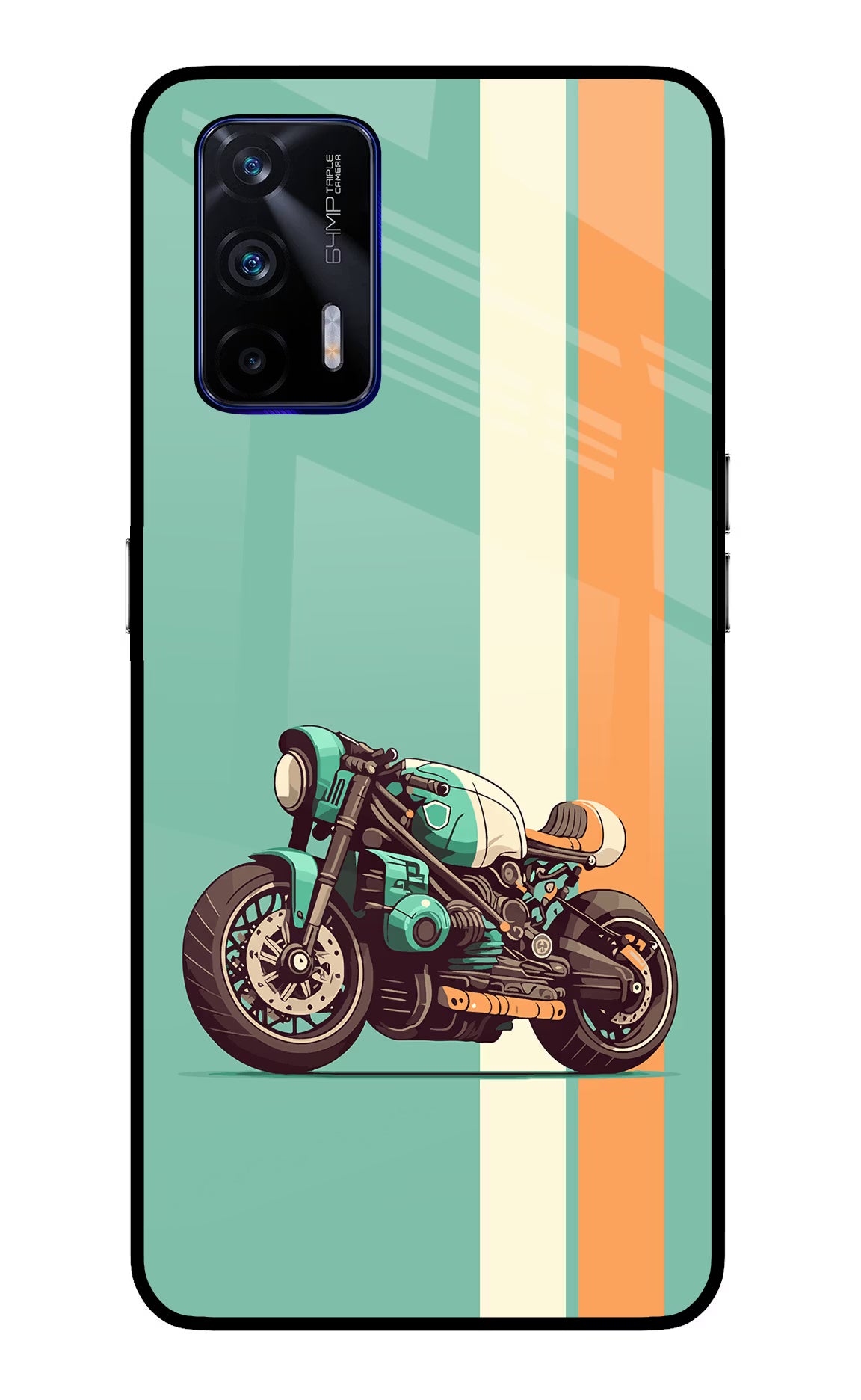 Striped Moto Drift Realme GT 5G Glass Case