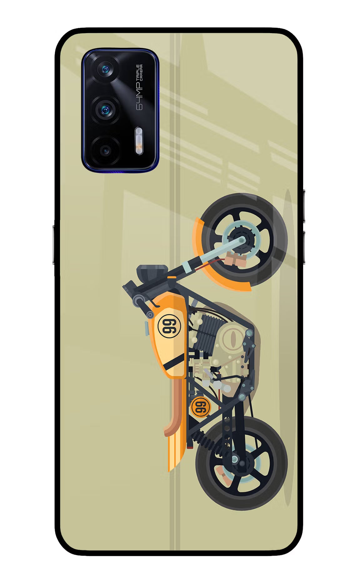 Vertical Speedster Realme GT 5G Glass Case Back Cover by Casekaro