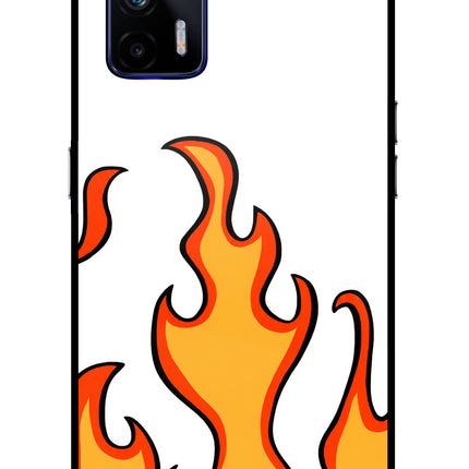 Fired Up – White Realme GT 5G Glass Case