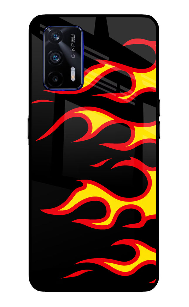 Side Sweep Flames Realme GT 5G Glass Case