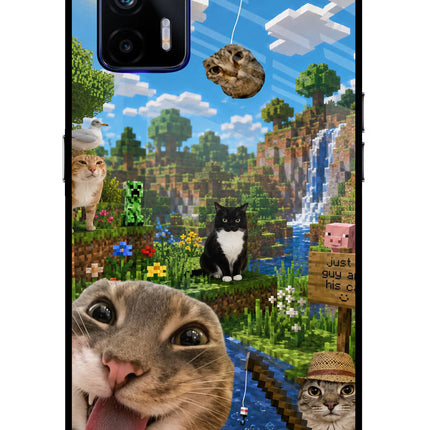 Minecraft Cat Chaos Realme GT 5G Glass Case