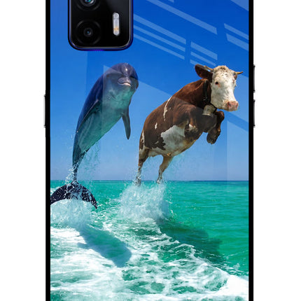 Dolphin vs Cow Realme GT 5G Glass Case