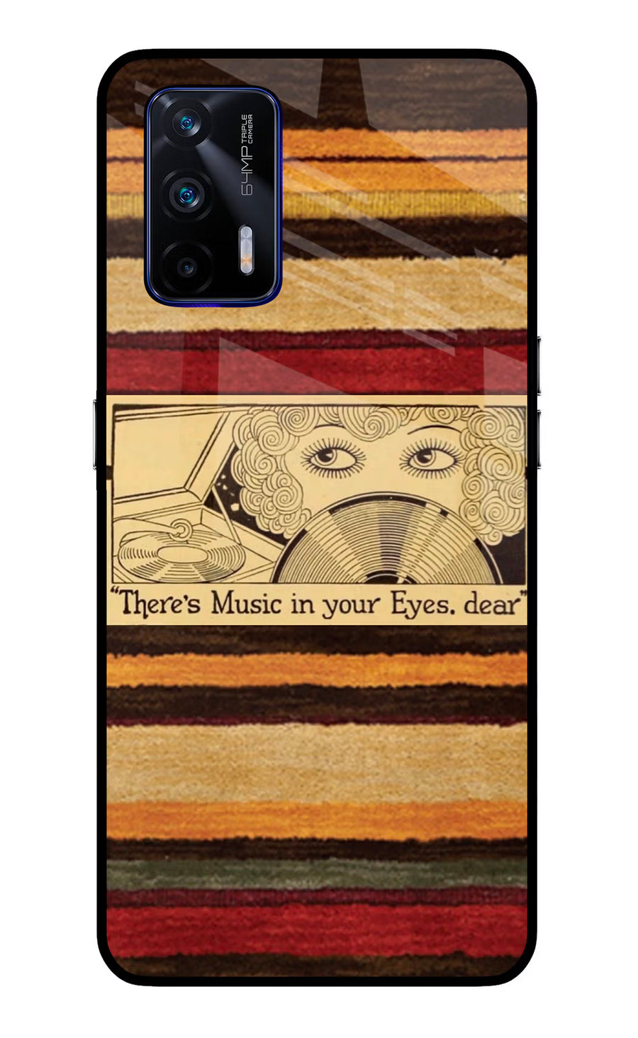 Vinyl Stripes Realme GT 5G Back Cover, Glass case
