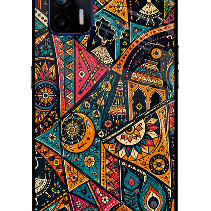 Folk Print Realme GT 5G Glass Case