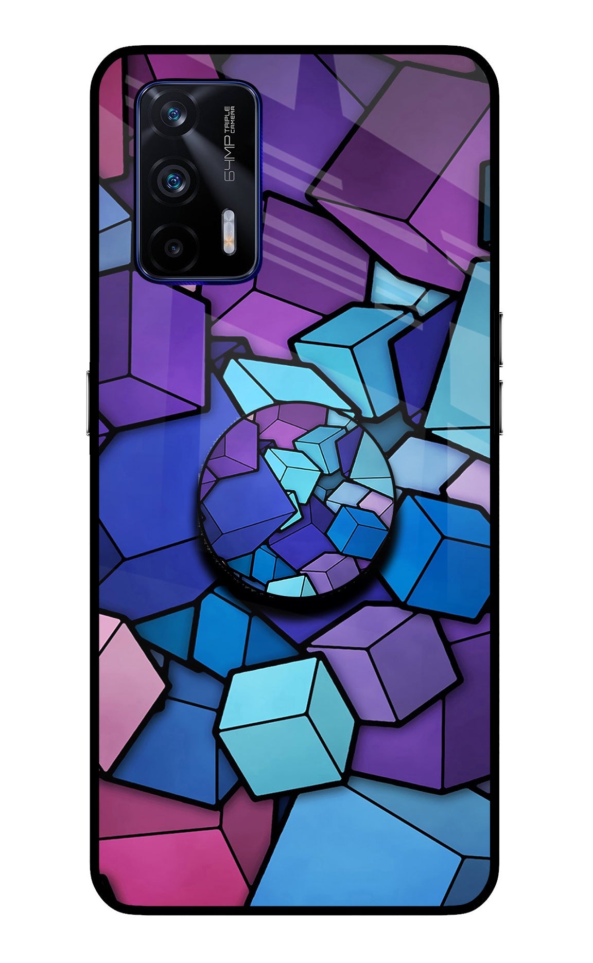 Cubic Abstract Realme GT 5G Glass Case