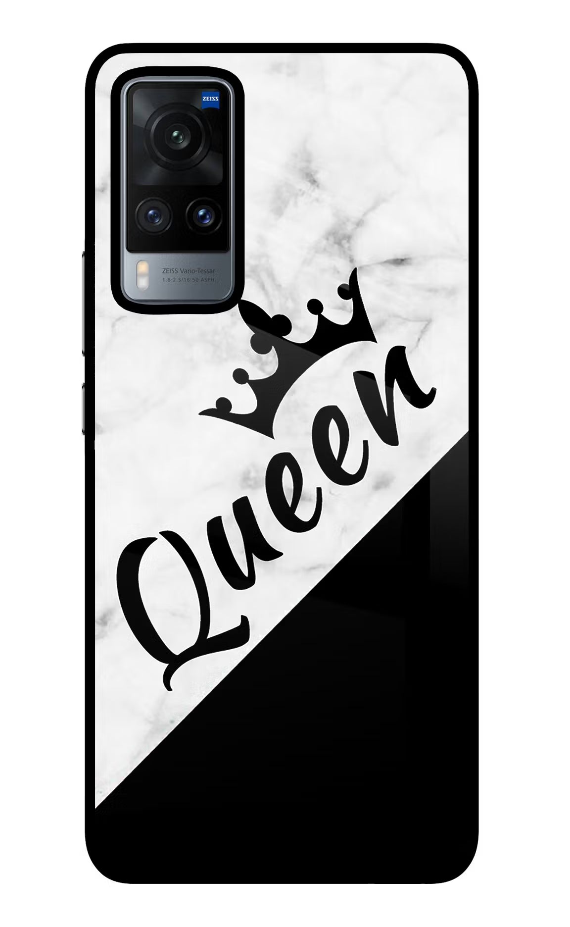 Queen Vivo X60 Glass Case Back Cover by Casekaro