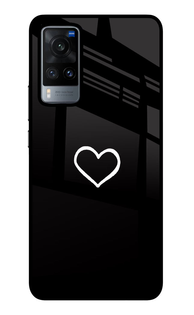 Heart Vivo X60 Glass Case Back Cover by Casekaro