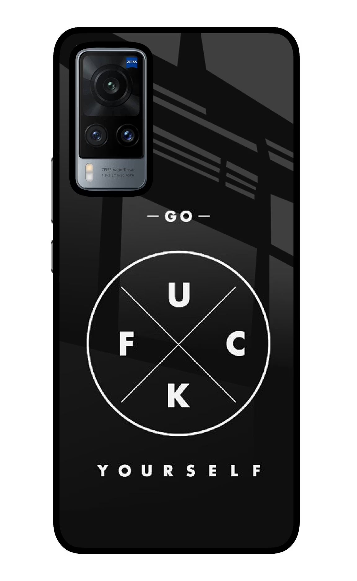 Go Fuck Yourself Vivo X60 Glass Case Back Cover by Casekaro