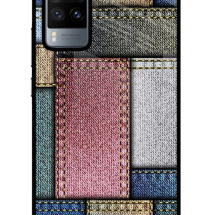 Multicolor Jeans Vivo X60 Glass Case Back Cover by Casekaro