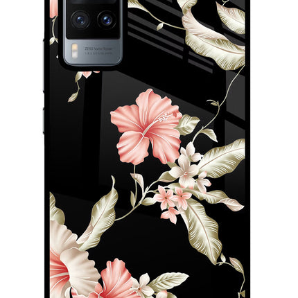 Flowers Vivo X60 Glass Case Back Cover by Casekaro