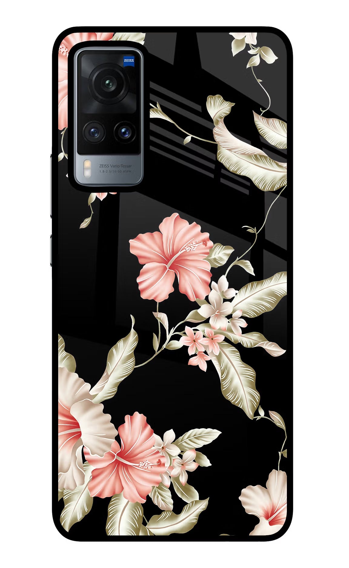 Flowers Vivo X60 Glass Case Back Cover by Casekaro