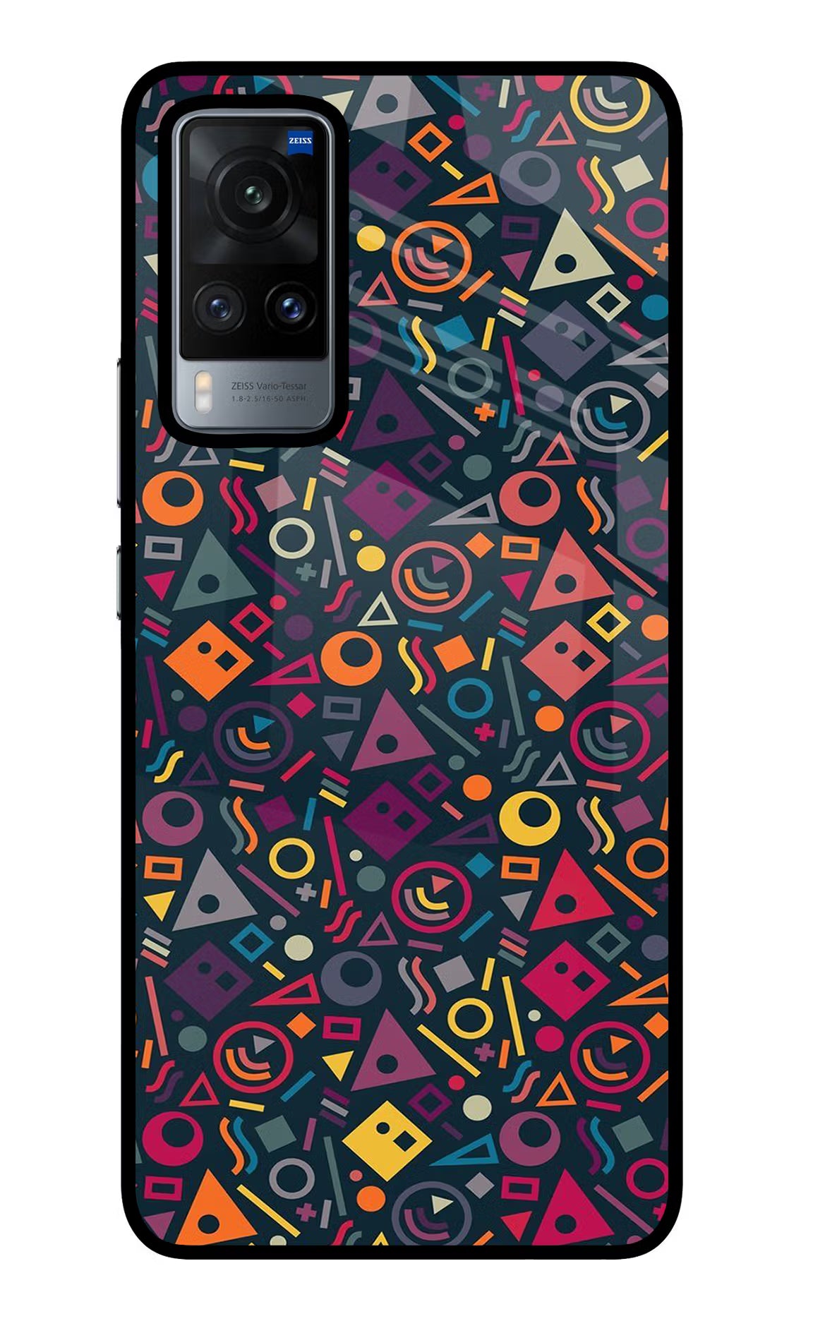 Geometric Abstract Vivo X60 Glass Case Back Cover by Casekaro